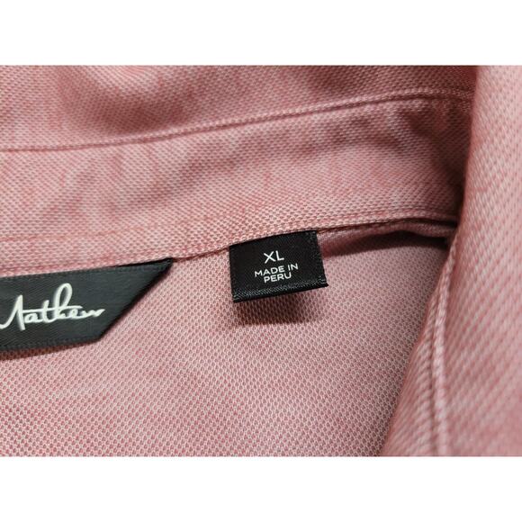 Travis Mathew Polo Shirt Mens XL Pink Golf Performance Striped Pima Cotton - Picture 8 of 16